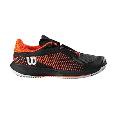 Image of Wilson Men&#039;s KAOS Swift 1.5 Sneaker, Black/Phantom/Shocking Orange, 13 UK
