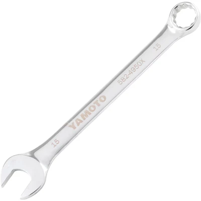 Image of Yamoto Metric Combination Spanner, Chrome Vanadium Steel, 15mm