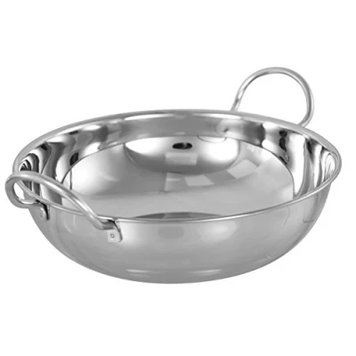 Image of Set of 2 Stainless Steel Balti Serving Dish, 19.5cm, Indian Cuisine, Curries
