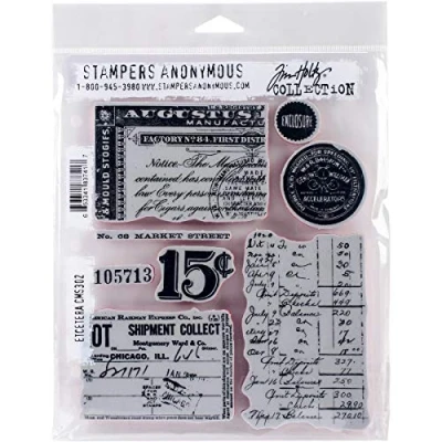Image of Art Gone Wild AGCMS302 Tim Holtz Etcetera Cling Rubber Stamp Set, Synthetic Material, Multi Colour, 24.5 x 18 0.6 cm