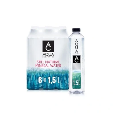 Image of AQUA Carpatica 1.5L x 6 Pure Natural Still Mineral Water Pack Bottled Water, Virtually Nitrate Free, Low Sodium, Naturally Alkaline, Electrolytes, Premium Multipack 100% Recyclable