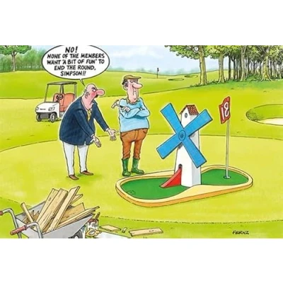 Image of Ling Design Humorous Open Birthday Card from The Rainbow Cards Range &#039;Bit of Fun&#039; Golfing Joke Suitable For Him / Her