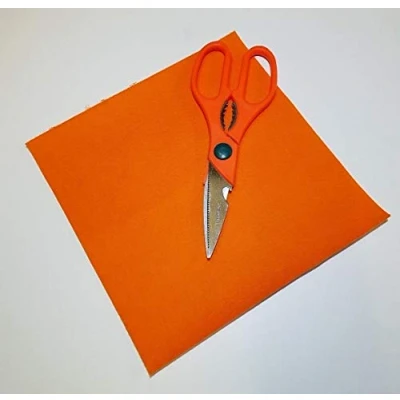Image of Orange Sticky Back Self Adhesive Acrylic Felt Sheet 225mm x 9&quot;