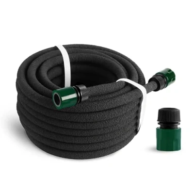 Image of ASAB 15M Garden Soaker Hose with Connectors Drip Soaking Flower Bed and Plant Rows Sprinkler Leaky Irrigation Pipe Ideal Watering Solution for All Plants Vegetables