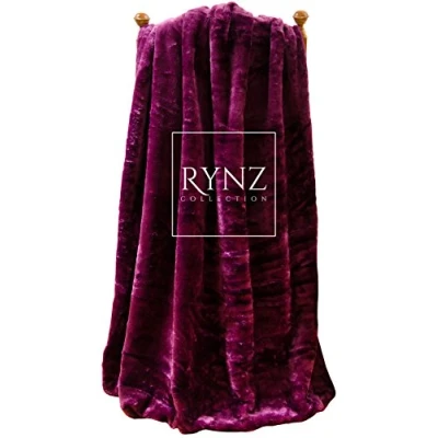 Image of Mink Faux Fur Throw 8 Colours, Large &amp; Xtra 2 3 Seater Sofa/Bed Blanket (Extra (200x240cm), Purple)