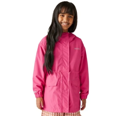 Image of Regatta Kids Water repellent Ballina Waterpoof Jacket Pop Navy White Stripe, Size: 13 Years