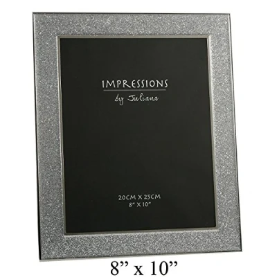 Image of Sparkly Silver Glitter Impressions Picture Photo Frame 8&quot; x 10&quot;
