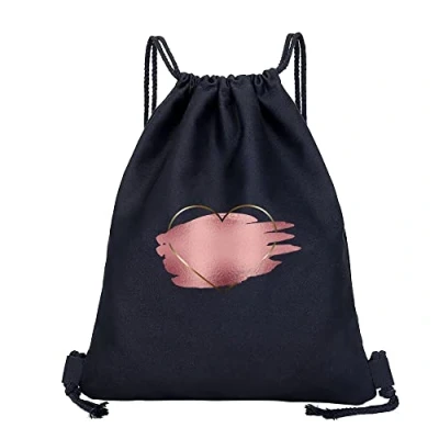 Image of Drawstring Gym Bag, String Swim PE Bag,Large Sports Backpack Bags for Women Men, Travel Beach School Bag with Waterproof Kids,Boys,Girls Men (Heart Shade)