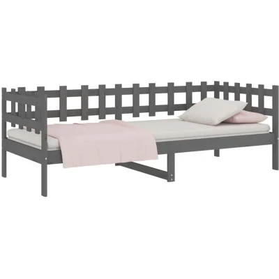 Image of vidaXL Day Bed without Mattress Grey 90x200 cm Solid Wood Pine