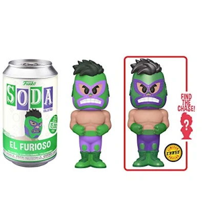 Image of Funko Vinyl SODA: Luchadores Hulk Metallic Chase (Styles May Vary) Marvel Comics Collectable Figure Gift Idea Official Merchandise Toys for Kids &amp; Adults Comic Books Fans