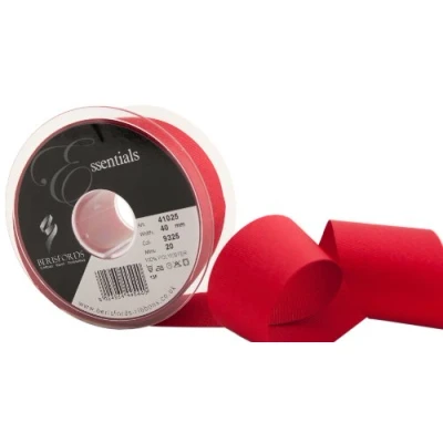 Image of Berisfords 41025 20 m x 40 mm Polyester Grosgrain Ribbon, Red