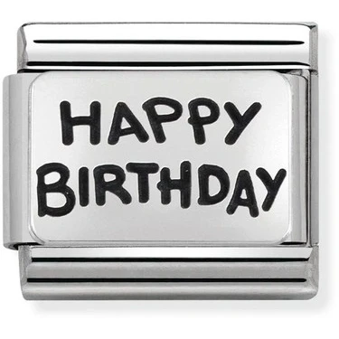 Image of Nomination Silver Happy Birthday Charm