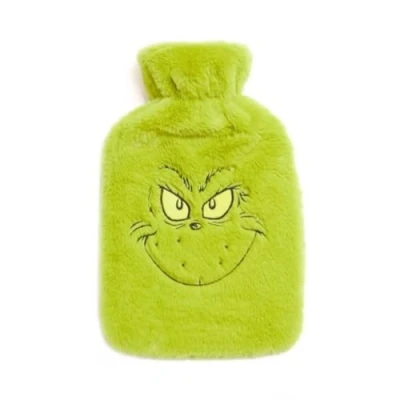 Image of Primark Licensed Christmas hot Water Bottle Green Faux Fur