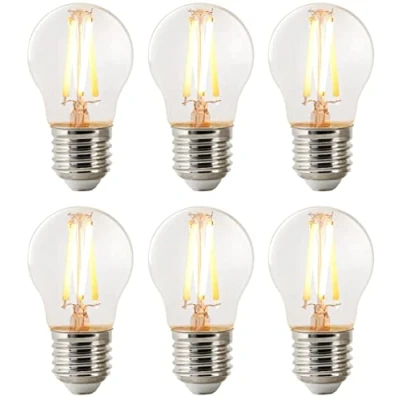 Image of Nordlux Smart G45 Mini Globe Clear Filament LED Light Bulb, Dimmable, E27, 5W, 600 Lumens, Tuneable White 2200K 6500K, Alexa and Google 6 Pack