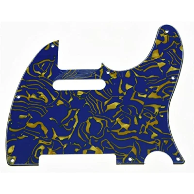 Image of KAISH 8 Hole Tele Style Pickguard TL Guitar Pick Guard Scratch Plate for Tele/Telecaster Blue Shell