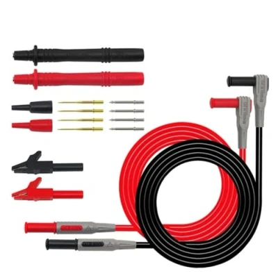Image of Fasizi Electronic Digital Multimeter Test Leads Kit Crocodile Clips Replaceable Probe Tips Set
