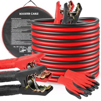 Image of TLGREEN 6M Extra Long Jump Leads for Car Heavy Duty Start Cables,1500A Battery Booster Cables with Gloves, Storage Bag, Petrol and Diesel Car, Vans,Truck