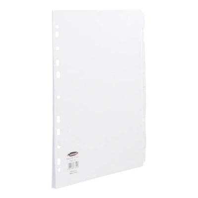 Image of Concord Subject Dividers 10 Part Multipunched Extra Wide 160gsm A4+ White Ref 77801 + Free finchley Refill Pen (3)