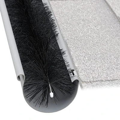 Image of Relaxdays Gutter Brush, 400 x 10 cm, Leaf Removal, Cleaner, Bird &amp; Pest Protection, Downpipe, Roof Guard, Plastic, Black, 90% 10% Steel