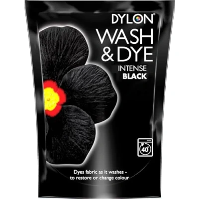 Image of Dylon Wash &amp; Dye Black Machine Fabric Large 350G