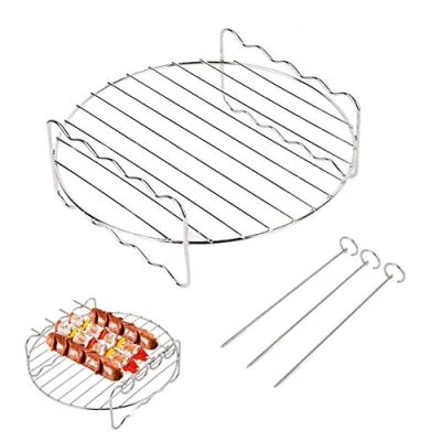 Image of XL Air Fryer Accessories Rack Set, Multi purpose Double Layer with Skewer, Compatible for Ninja Power Airfryer Philips