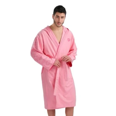 Image of arena Zeal Plus Men&#039;s and Women&#039;s Microfibre Bathrobe, Bathrobe with Hood Pockets, Unisex Quick drying Comfortable Lightweight