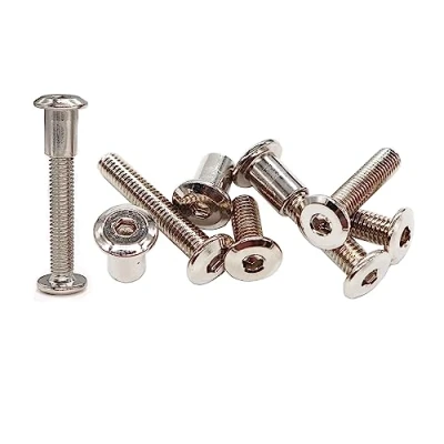Image of cSeao 12 Pack M6 1.0 x 35mm Rivet Countersunk Hex Head Socket Cap Bolt and Barrel Nut for Furniture
