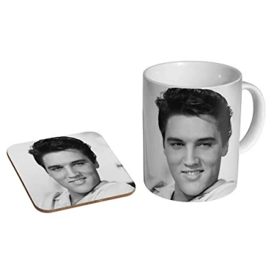 Image of Elvis Presley Auto Ceramic Coffee Mug + Coaster Gift Set …