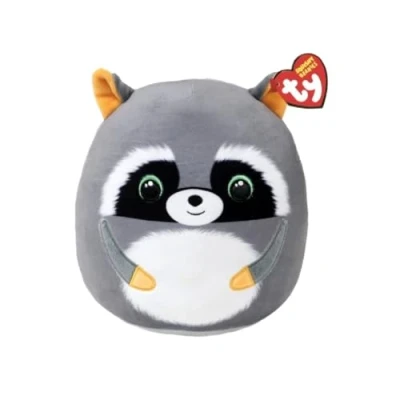 Image of TY Sneaky Raccoon Squishy Beanie 10&quot; Soft Plush Toy for Kids, Baby Toy, Cuddly Teddy, Stuffed Collectible Plushies