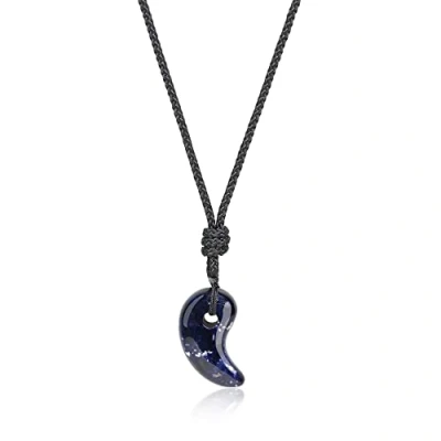 Image of COAI AmorWing Magatama Blue Sodalite Stone Pendant Necklace for Men Women