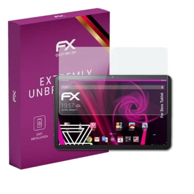 Image of atFoliX plastic Glass Protective Film compatible with Doro Tablet Protector, 9H Hybrid FX Screen Protector of