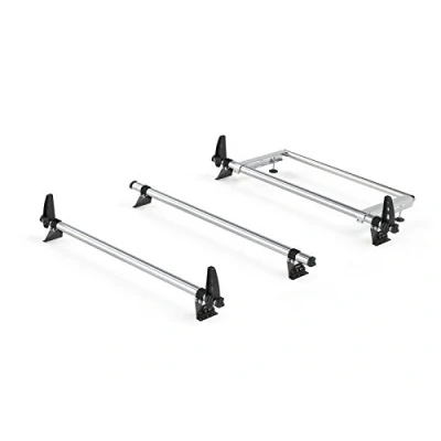 Image of Rhino Delta 3 Bar Roof Bars and Rear Steel Ladder Roller System for Ford Transit (00 14) [SWB, Medium Roof]