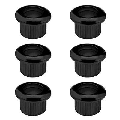 Image of EMSea 6PCS Guitar String Ferrules Tuners Conversion Bushings Through Body Mounts Caps for Electric Musical Instruments Accessories Black