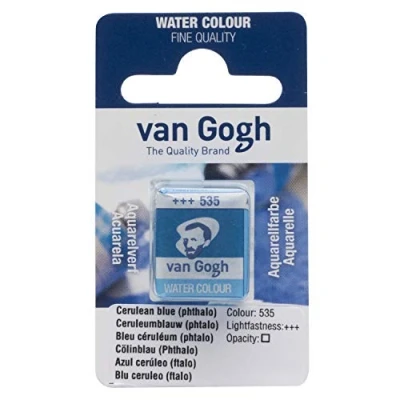 Image of Van Gogh Watercolour Half Pan Cerulean Blue Phthalo Series 1