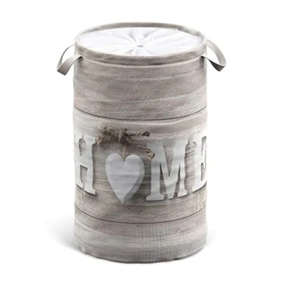 Image of Sanilo Laundry Basket with Lid, Round Storage Container 60 Litres, Foldable Bin Handles (Home)