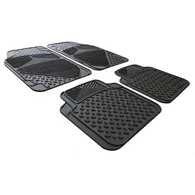 Image of XtremeAuto® Rubber And Carpet Car Mats Heavy Duty High Non Slip Includes XtremeAuto Sticker