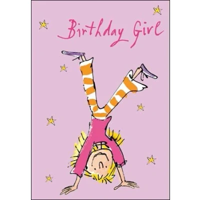Image of Greeting card Girl&#039;s birthday Handstand by Quentin Blake