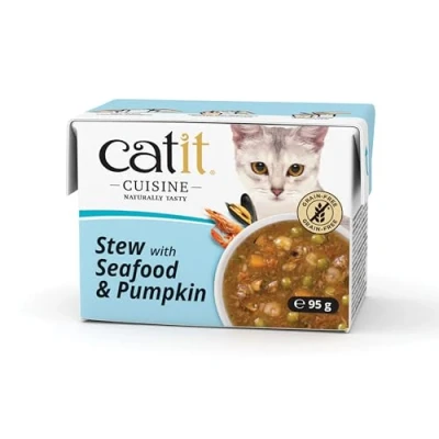 Image of Catit Cuisine Seafood Stew &amp; Pumpkin Adult 1 Year + Wet Cat Food, 95g