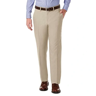 Image of Kenneth Cole Reaction Men&#039;s Stretch Modern Fit Flat Front Pant, Oatmeal, 32W / 30L