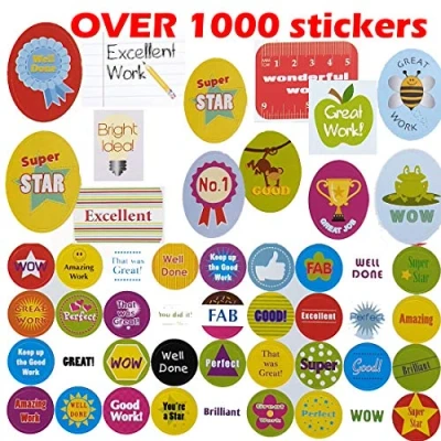 Image of Stars and Smiles Reward Praise Stickers for Parents Teachers Over 1000