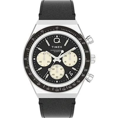 Image of Timex Q Chronograph Mens Brown Watch TW2V42700 Leather One Size