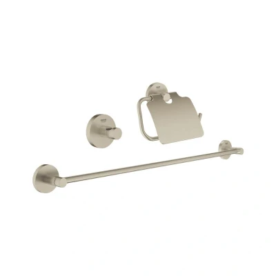 Image of Grohe Essentials 3 in 1 Guest Bathroom Accessories Set Brushed Nickel (40775EN1)