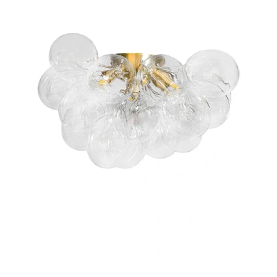 Image of By Rydéns Gross ceiling light, brass/clear, Ø 50 cm, glass