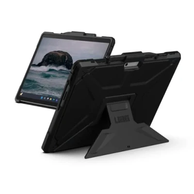 Image of URBAN ARMOR GEAR UAG Designed for Microsoft Surface Pro 11/10/9 Case with Built in Kickstand &amp; Pen Holder Compatible Type Cover Keyboard Rugged Heavy Duty Protective Cover, Metropolis Black