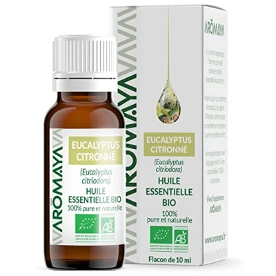 Image of AROMAYA Lemon Eucalyptus Essential Oil 100% Pure and Organic Citriodora 10ml