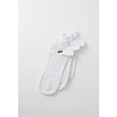 Image of Lacoste Mens 3 Pack Trainers Socks White Size UK 9 12
