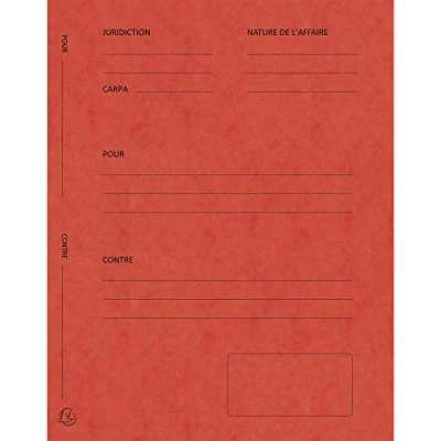 Image of Exacompta Ref 220105E Nature Future Pre Printed Square Cut Folders 250 x 320mm in Size, Suitable for A4 Documents, 265gsm Glossy Card Red (Pack of 25) French Text