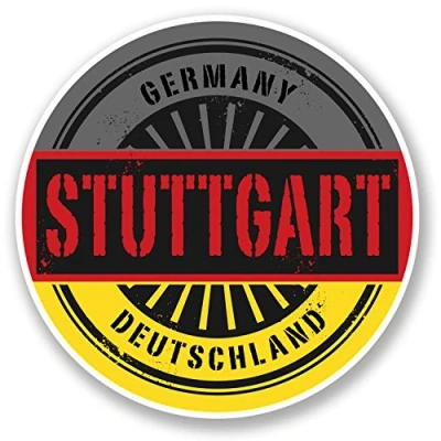 Image of 2 x 10cm Stuttgart Germany Deutschland Vinyl Sticker Travel Luggage Flag #6017 (10cm 10cm)