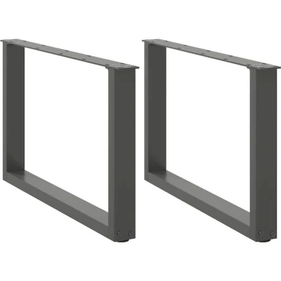 Image of vidaXL Legs Coffee Table U 2 Pieces Anthracite 70 x (42 43) cm Steel