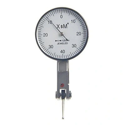 Image of KATSU Dial Test Indicator Metric Meter Tool Kit Gauge with Dovetail Rails Precision 0.01mm Includes 2 Probes for Mechanical Oscillation Measurement (0 0.8mm, 38mm, White) 40112303W